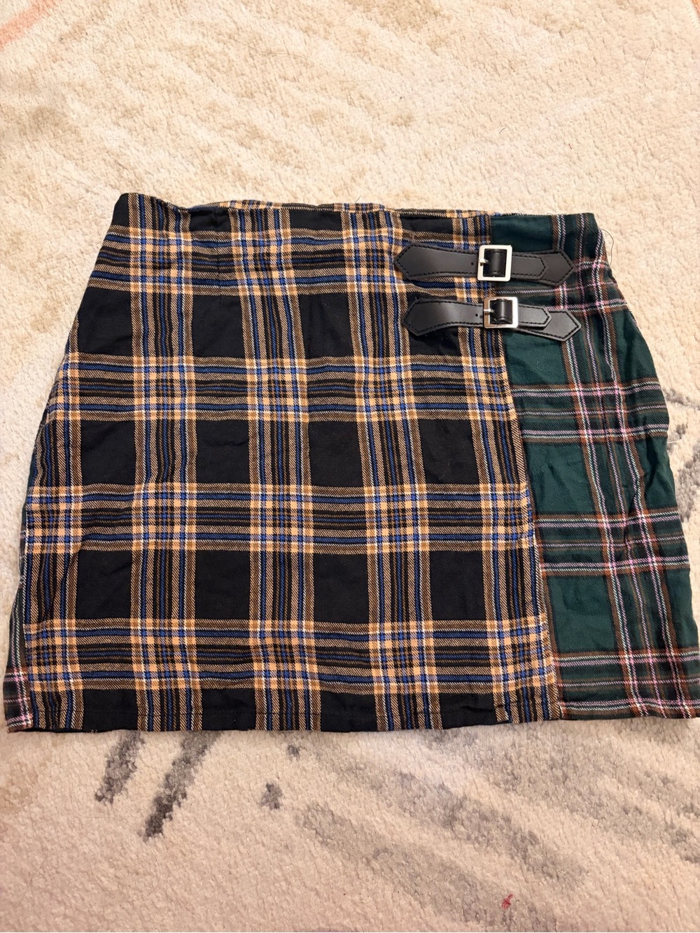 Art Class cotton patchwork plaid grunge indie mini skirt